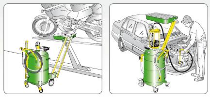 Thiết bị hút nhớt thải bằng khí nén 115 lít Raasm 46215 Thiết bị hút nhớt thải bằng khí nén 115 lít Raasm 46215