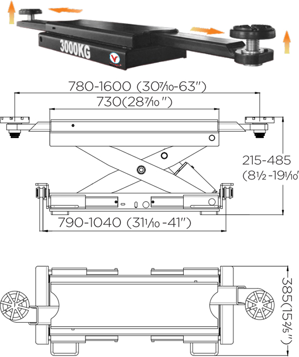 Kích phụ 3 tấn cầu nâng 4 trụ RJE03311