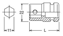 Đầu tuýp lục giác 1/2 Koken 14105