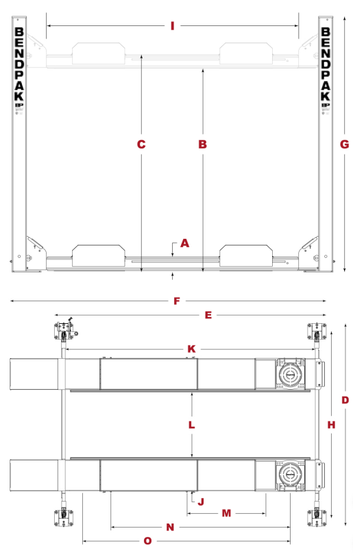 Cầu nâng 4 trụ 