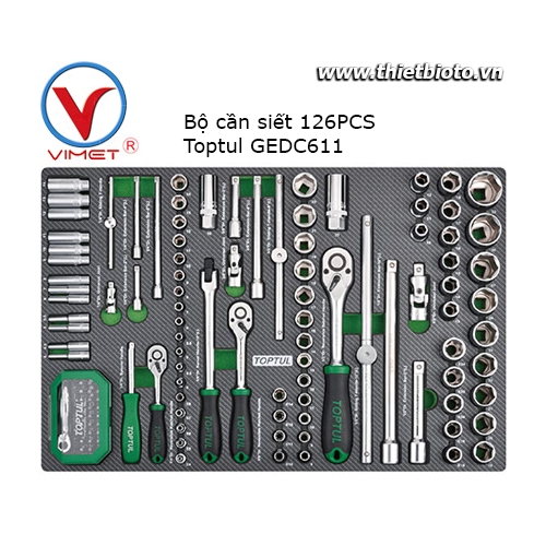 Bộ cần siết 126 chi tiết Toptul GEDC611