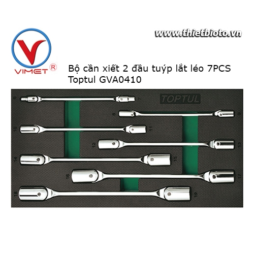 Bộ cần siết 2 đầu tuýp lắt léo 7 chi tiết Toptul GVA0711