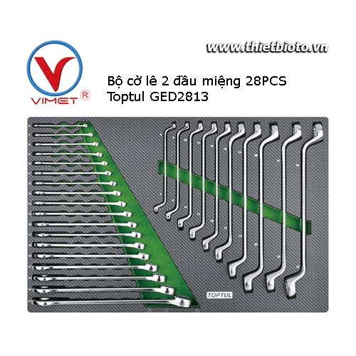Bộ cờ lê 2 đầu miệng 28 chi tiết Toptul GED2813