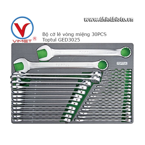 Bộ cờ lê vòng miệng 30pcs Toptul GED3025
