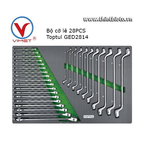 Bộ cờ lê vòng miệng và 2 đầu vòng 28 chi tiết Toptul GED2814