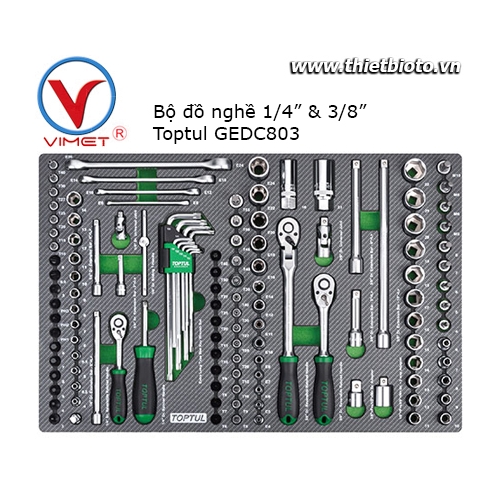Bộ đồ nghề 128 chi tiết Toptul GEDC803