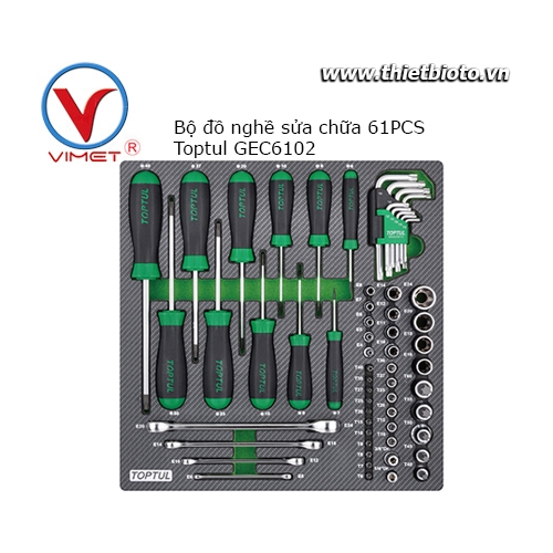 Bộ dụng cụ sửa chữa 61 chi tiết Toptul GEC6102