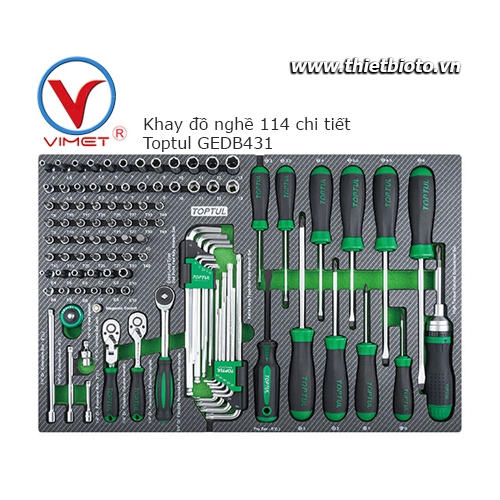 Bộ dụng cụ trong tủ đồ nghề 144pcs Toptul GEDB431