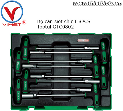 Bộ cần siết chữ T 8 chi tiết Toptul GTC0802