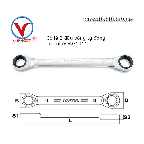 Cờ lê 2 đầu vòng tự động Toptul AOAG1011