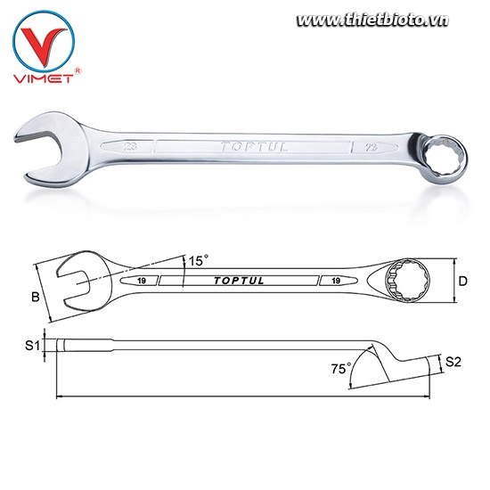 Cờ lê vòng miệng 26mm Toptul AAEN2626