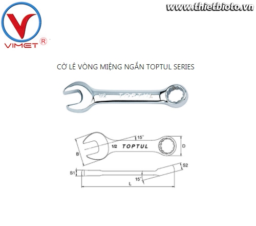 Cờ lê vòng miệng ngắn 7/16 TOPTUL ACAF1414