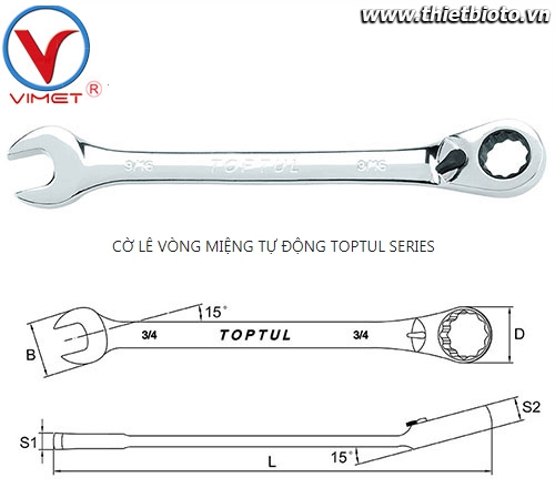 Cờ lê vòng miệng tự động 7/16 TOPTUL ADAA1414