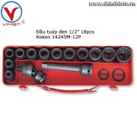 Bộ đầu tuýp đen 1/2 16pcs Koken 14245M-12P