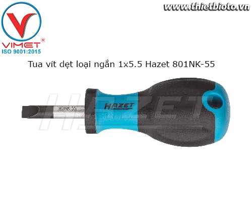 Tua vít dẹt loại ngắn 1x5.5 Hazet 801NK-55